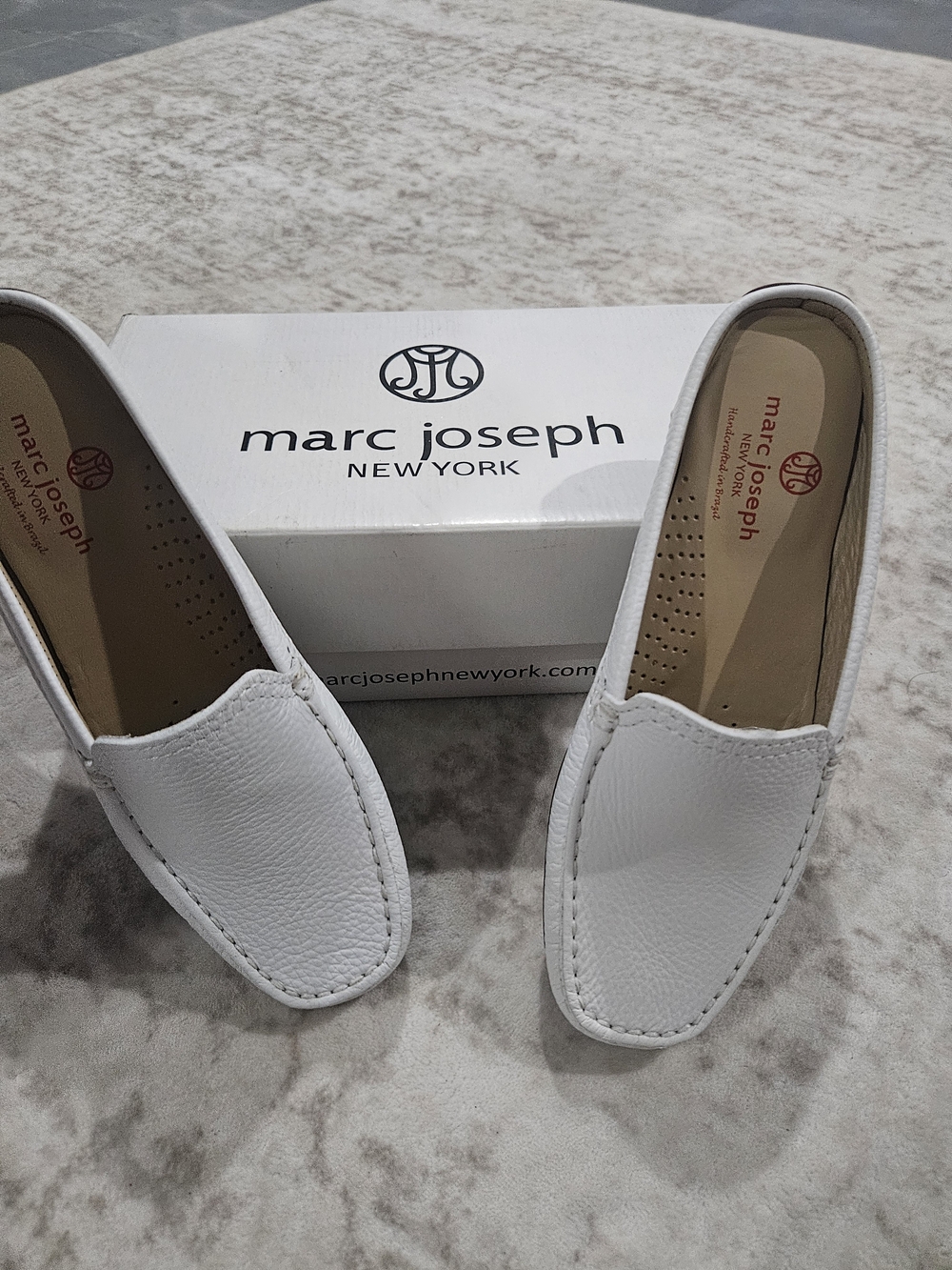 Marc Joseph White Leather Slip-On Driving Loafer - Picture 2 of 5